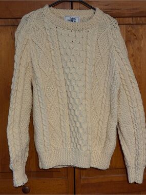 John Molloy Wool Cream Cable-Knit Women’s Sweater